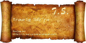 Traurig Sára névjegykártya